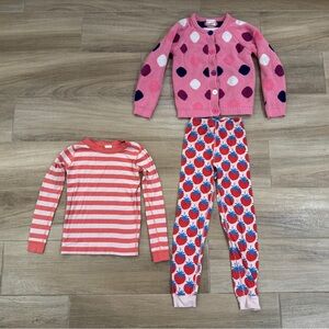 Hanna Andersson Girls Clothing Lot- Sweater, Sleep Pants, Long Sleeve Top